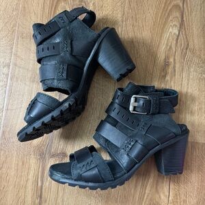 Sorel Nadia Buckle Up Shoes with Stacked Heel